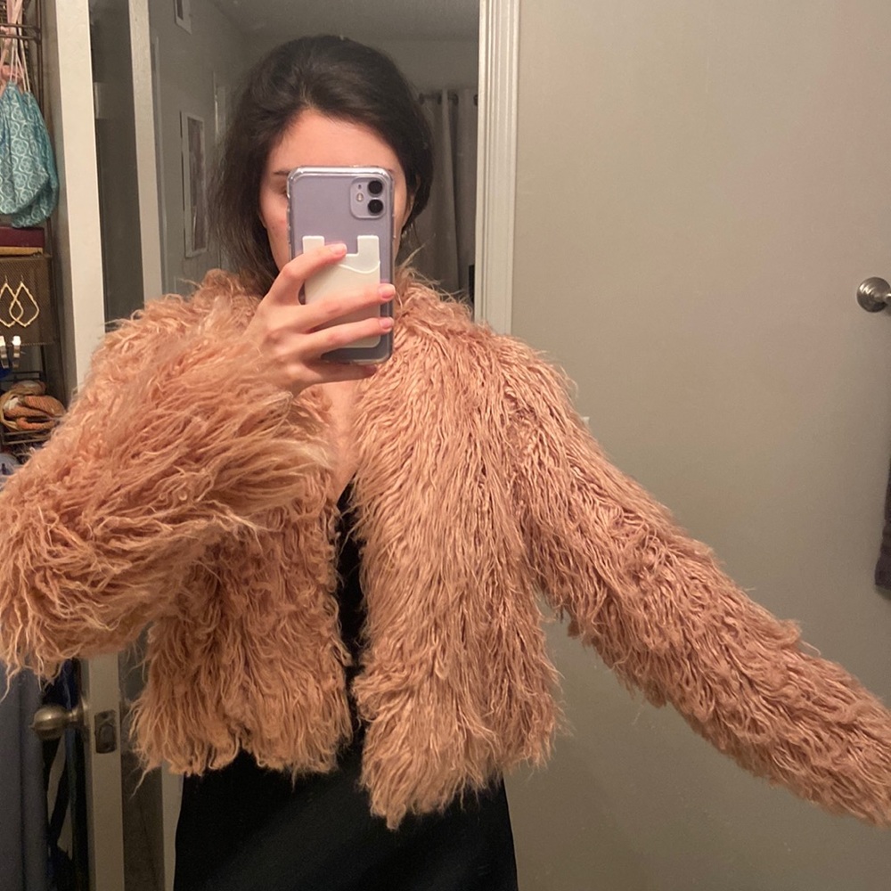 Keepsake pink shag jacket